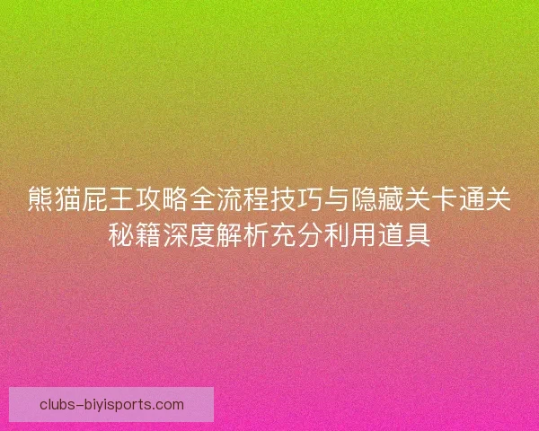 熊猫屁王攻略全流程技巧与隐藏关卡通关秘籍深度解析充分利用道具